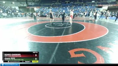 132 lbs Semifinal - Isaiah Rios, Toppenish USA Wrestling Club vs Romeo Gwerder, Bear Claw Wrestling Club