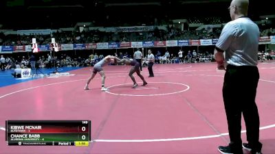 149 lbs Semis (4 Team) - Chance Babb, Alvernia University vs Kibwe McNair, Kutztown