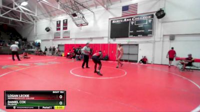 184 lbs Quarterfinal - Logan Leckie, Sacramento City College vs Daniel Cox, Palomar