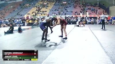 197 lbs Semis & 3rd Wb (16 Team) - Mathieu Arsenault, Coe vs Jordan Lewis, Wisconsin-Whitewater