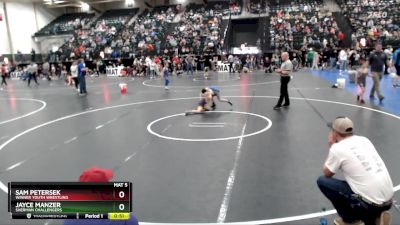 58 lbs Semifinal - Sam Petersek, Winner Youth Wrestling vs Jayce Manzer, Sherman Challengers