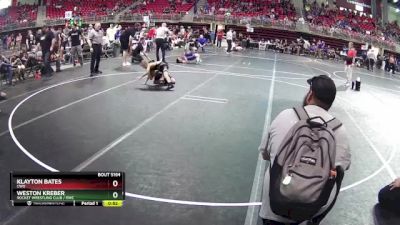 75 lbs Cons. Round 3 - Klayton Bates, CWO vs Weston Kreber, Rocket Wrestling Club / RWC