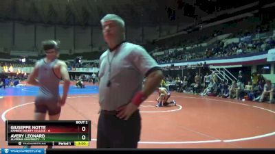 141 lbs Round 2 (3 Team) - Avery Leonard, Alvernia University vs Giuseppe Notte, Camden County College