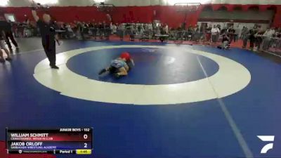 132 lbs Cons. Round 5 - William Schmitt, CrassTrained: Weigh In Club vs Jakob Orloff, Sarbacker Wrestling Academy