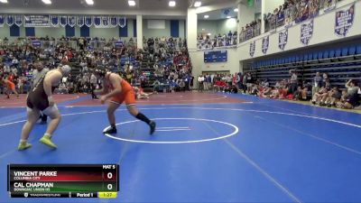 285 lbs Champ. Round 2 - Cal Chapman, Dowagiac Union HS vs Vincent Parke, Columbia City