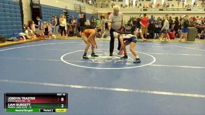 84 lbs Round 1 (6 Team) - Jordyn Traster, Cocoa Beach WC vs Liam Burgett, Finger Lakes Elite