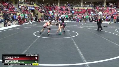 85 lbs 1st Place Match - Brekyn Boyle, Honey Badger Wrestling Club vs Leticia Flores, Pomona Elite