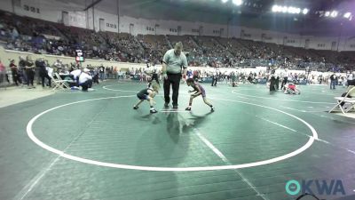 49 lbs Round Of 32 - Juliette Rosas, OKC Saints Wrestling vs Bentley Hughart, Berryhill Wrestling Club