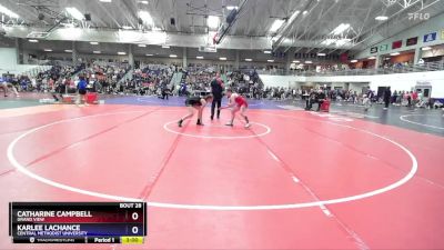 123 lbs Champ. Round 1 - Karlee Lachance, Central Methodist University vs Catharine Campbell, Grand View