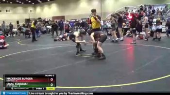 102 lbs Round 2 (8 Team) - Mackenzie Burger, Bad Bass vs Izaac Kukulski, MI Pittbulls