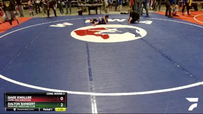 49 lbs Cons. Round 3 - Gage Kwallek, Camel Kids Wrestling vs Dalton Bankert, Worland Wrestling Club