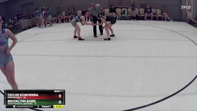 128 lbs Round 2 (8 Team) - Brooklynn Baird, South Dakota Lightning vs Taylor Echeverria, Oregon Girls