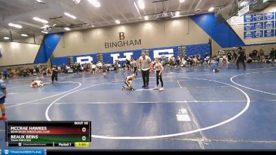 80 lbs Champ. Round 1 - McCrae Hawkes, Bear River Wrestling Club vs Beaux Beins, Team Prestige