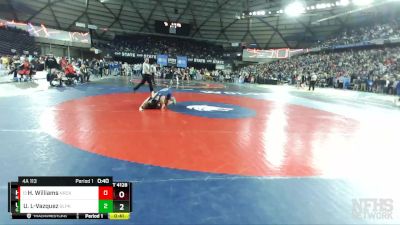 4A 113 lbs Cons. Round 1 - Hunter Williams, North Creek vs Ulysses Lopez-Vazquez, Glacier Peak