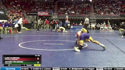 1A-120 lbs Cons. Round 5 - Hayden Helgeson, Lake Mills vs Luke Guseman, Highland, Riverside