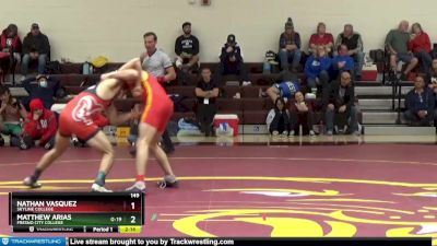 149 lbs Semifinal - Matthew Arias, Fresno City College vs Nathan Vasquez, Skyline College