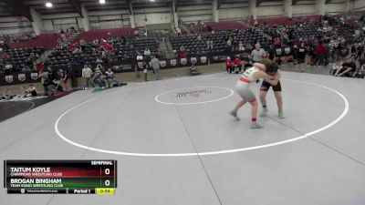 117 lbs Semifinal - Brogan Bingham, Team Idaho Wrestling Club vs Taitum Koyle, Champions Wrestling Club