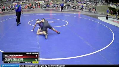 92 lbs Champ. Round 2 - Cannon Brelsford, Pleasant Hill Wrestling Club vs Matthew Martinez, Newberg Mat Club