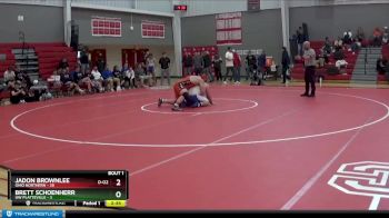 285 lbs Finals (2 Team) - Brett Schoenherr, UW Platteville vs Jadon Brownlee, Ohio Northern