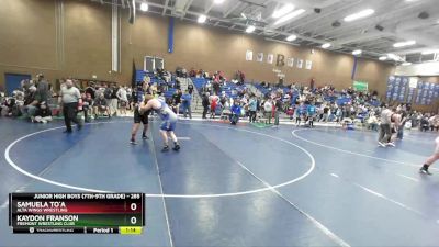 285 lbs Quarterfinal - Kaydon Franson, Fremont Wrestling Club vs Samuela To`a, Alta Wings Wrestling