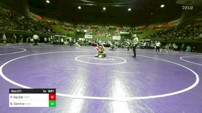 122 lbs Consi Of 16 #1 - Peter Aguilar, Porterville vs Brandon Gamino, Sanger