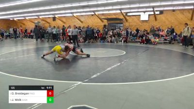 135 lbs Quarterfinal - Owen Breidegan, Fredericksburg vs Jared Wolk, Sugarloaf