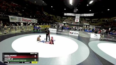 57 lbs Quarterfinal - Maizie Le, RBWC (Rancho Bernardo Wrestling Club) vs Sofia Munoz, California