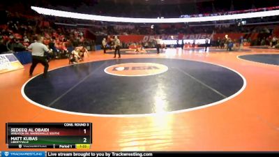 3A 170 lbs Cons. Round 3 - Sedeeq Al Obaidi, Wheaton (W. Warrenville South) vs Matt Kubas, Libertyville