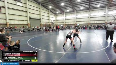 115 lbs Cons. Round 3 - Griffin Rhoades, Uintah Jr High Wrestling vs Lochlan Wittwer, Zion Thunder Wrestling Club