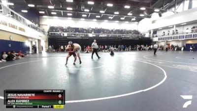 165 lbs Champ. Round 2 - Alex Ramirez, Mt San Antonio College vs Jesus Navarrete, Bakersfield College