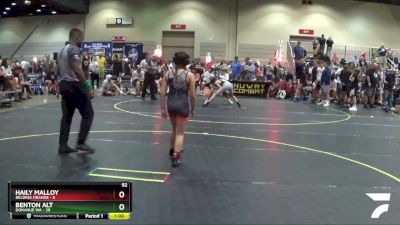 92 lbs Semis & 1st Wrestleback (8 Team) - Benton Alt, Donahue WA vs Haily Malloy, Belding Orange