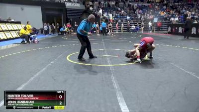 110 lbs 7th Place Match - Hunter Toliver, Peoria Heights Minutemen WC vs John Hanrahan, Arlington Cardinals WC