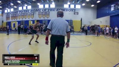 157 lbs Cons. Round 6 - Husam Mustafa, Lake Wales High School vs Nick Lopez, Cardinal Gibbons High School W