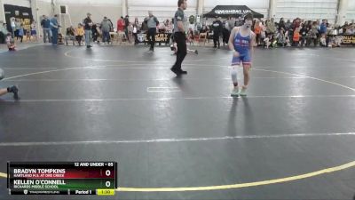 85 lbs Round 1 - Kellen O`Connell, Richards Middle School vs Bradyn Tompkins, Hartland M.s. At Ore Creek