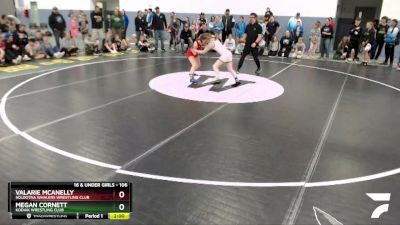 106 lbs Final - Valarie McAnelly, Soldotna Whalers Wrestling Club vs Megan Cornett, Kodiak Wrestling Club