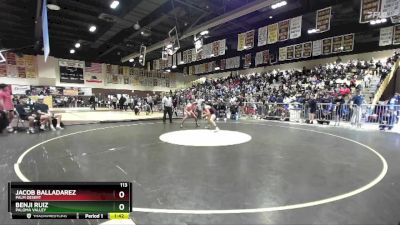 113 lbs Champ. Round 2 - Jacob Balladarez, Palm Desert vs Benji Ruiz, Paloma Valley