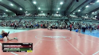 115 lbs Semifinal - Zayden Isringhausen, Terminator Wrestling Academy-AAA  vs Jeremy Jace Keller, Blue Pride Wrestling Club-AAA