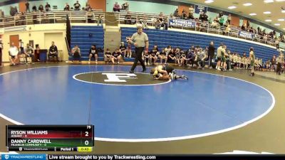 75 lbs Semis (4 Team) - Danny Cardwell, Franklin Community vs Ryson Williams, Hobart