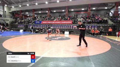 116 lbs Quarterfinal - Katherine Heath, Baker (Kan.) vs Ajayzee Zaballos, Menlo (Calif.)