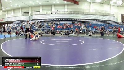 85 lbs Round 4 (6 Team) - Landon Burkett, Dragon Wrestling Club vs Zander Ballenger, Delta Wrestling Club Inc.