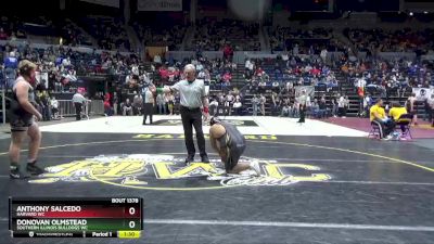 215 lbs Quarterfinal - Anthony Salcedo, Harvard WC vs Donovan Olmstead, Southern Illinois Bulldogs WC