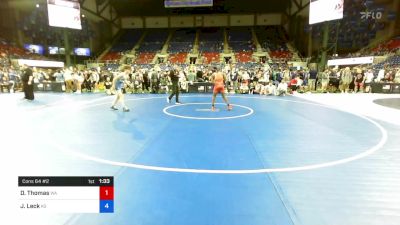 113 lbs Cons 64 #2 - Dominic Thomas, Washington vs Johnny Leck, Kansas