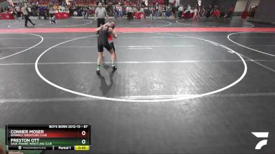 87 lbs Quarterfinal - Preston Ott, Sauk Prairie Wrestling Club vs Conner Moser, Kimberly Wrestling Club