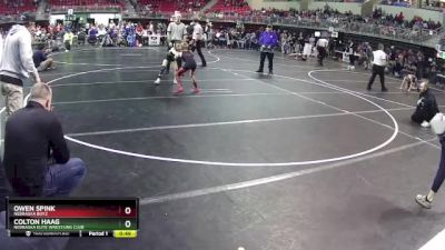 60 lbs Cons. Round 4 - Colton Haag, Nebraska Elite Wrestling Club vs Owen Spink, Nebraska Boyz