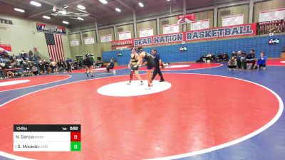 134 lbs Consi Of 8 #2 - Noel Garcia, Madera South vs Sebastian Macedo, Lemoore