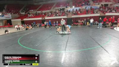 100 lbs Placement (4 Team) - Evelyn Terrazas, Amarillo Palo Duro vs Karisma Ramos, Lubbock