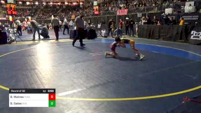 55 lbs Round Of 32 - Brentley Maines, Punxsutawney vs Bryce Gates, River Valley