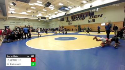 160 lbs Quarterfinal - Andrew Barbosa, Palm Desert vs Grigor Cholakyan, St. John Bosco