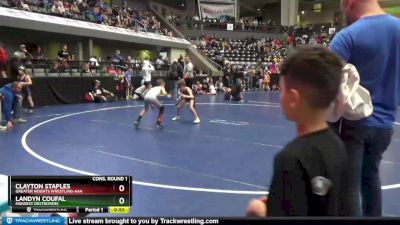 55 lbs Cons. Round 1 - Landyn Coufal, Midwest Destroyers vs Clayton Staples, Greater Heights Wrestling-AAA