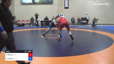 92 kg Rnd Of 16 - Nikko Reyes, TMWC/ VALLEY RTC vs Riley Lefever, Nittany Lion Wrestling Club